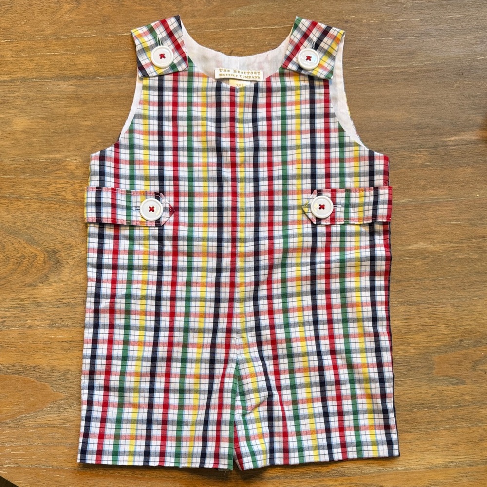 Beaufort Bonnet Company Multicolor Plaid Kids Romper